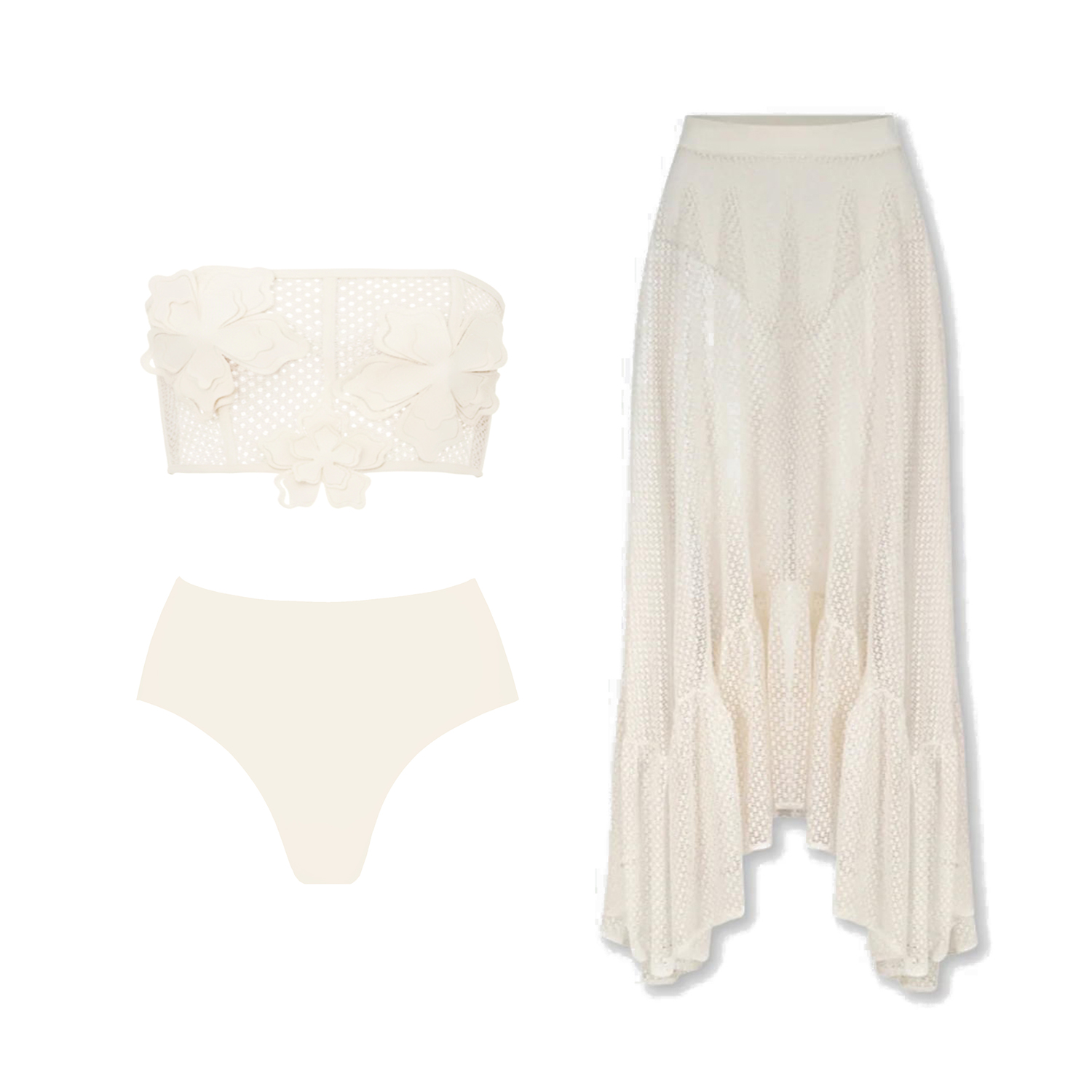 Swim Cover Up Mesh - Ensemble de plage 3 pièces sexy
