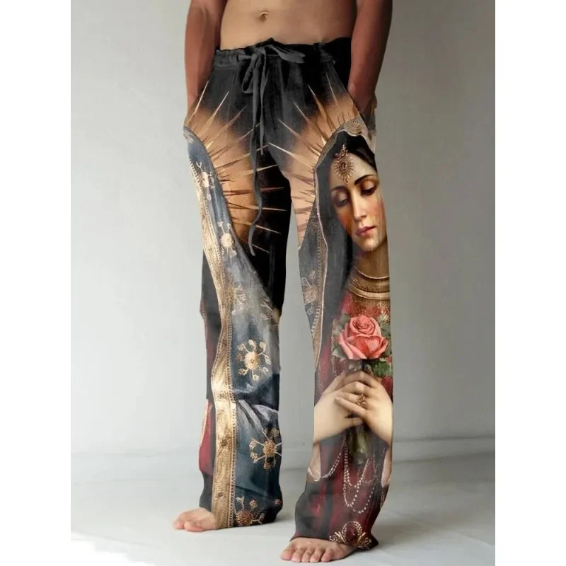 Summer Renaissance Clothing - Hommes Vintage Renaissance Vierge Marie Imprimé