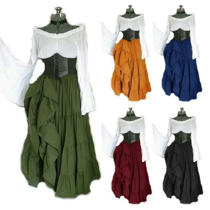 Summer Renaissance Clothing - Robe de soirée à manches longues