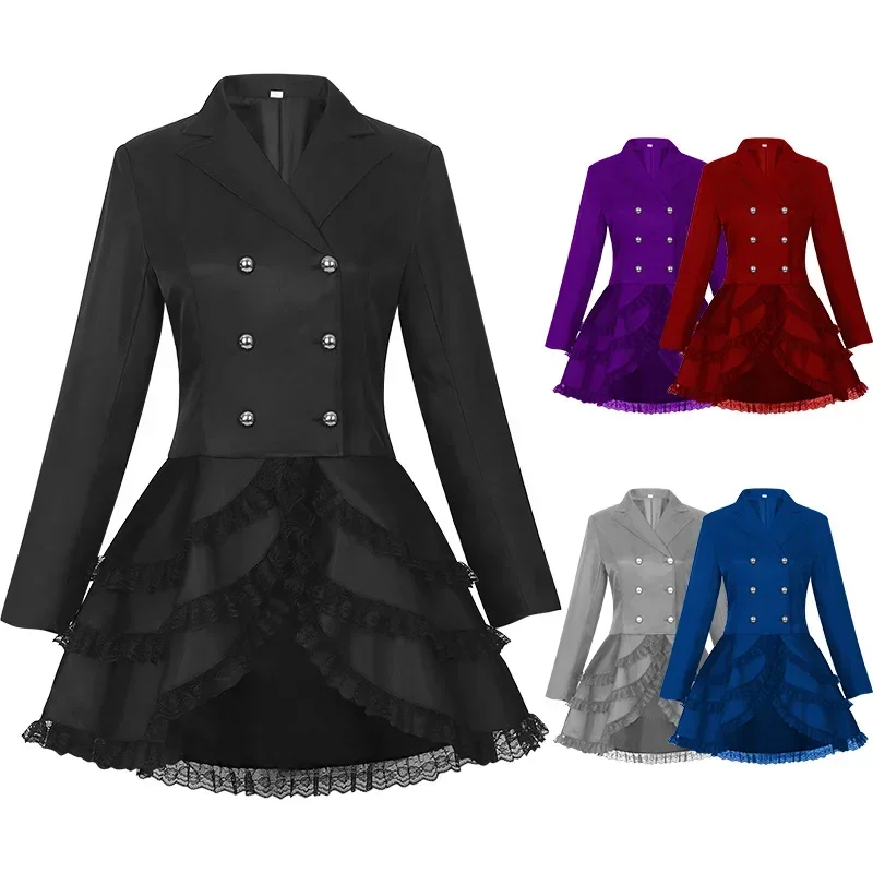 Summer Renaissance Clothing - Robe gothique en dentelle pour femmes,