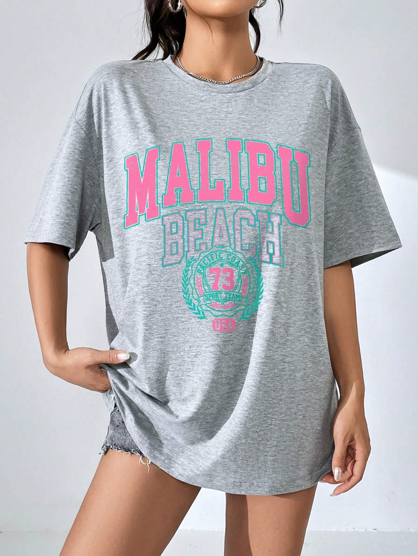 Malibu plage lettre impression - Summer Clothing Brands For Women avis et prix