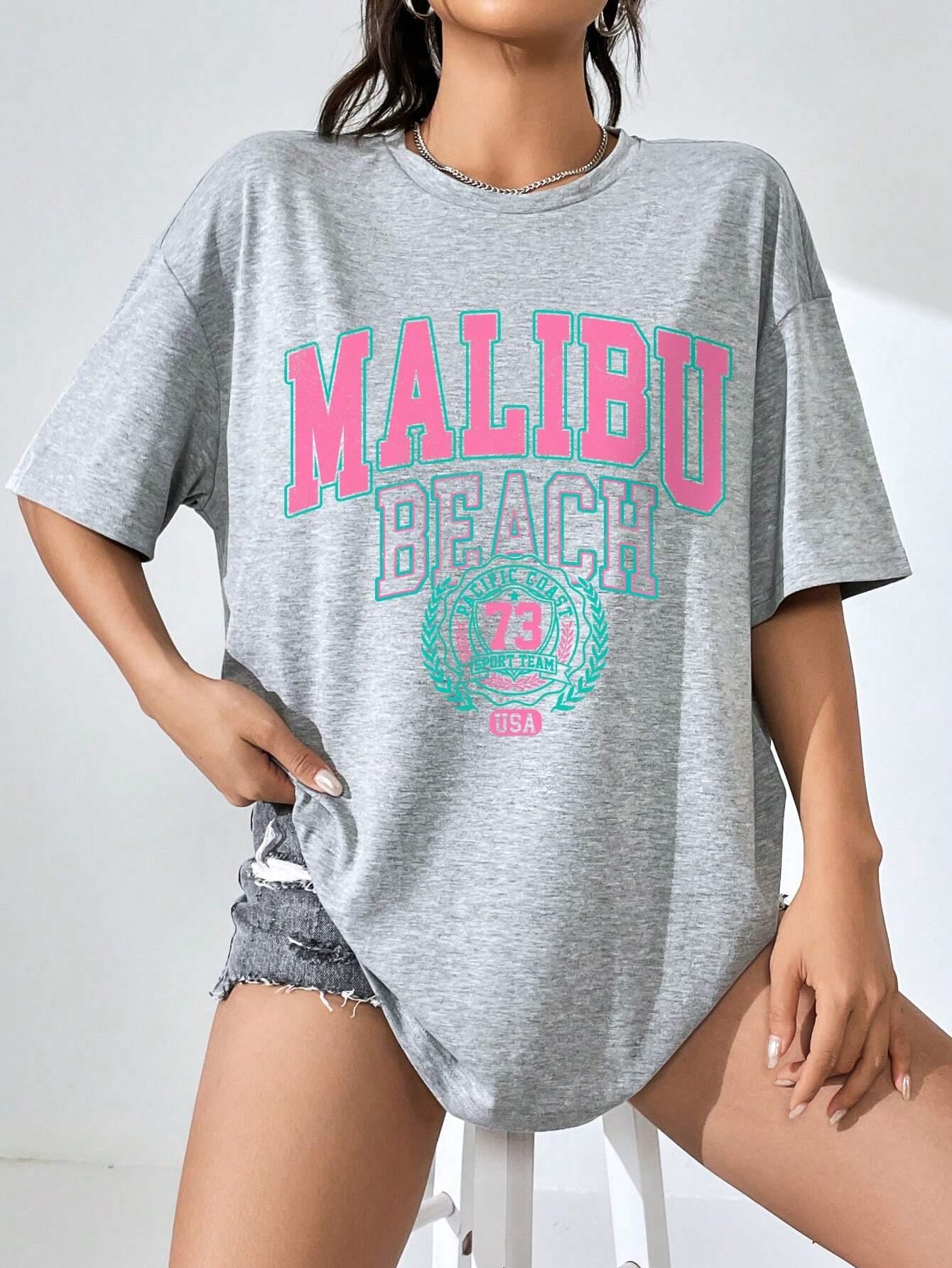 Malibu plage lettre impression - Summer Clothing Brands For Women avis et prix