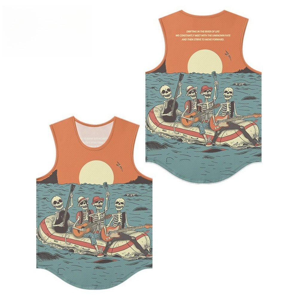 Gilet imprimé bande squelette  - Summer Clothing Essentials Men avis et prix