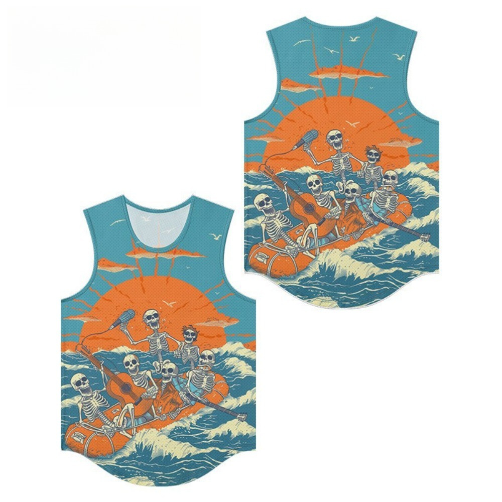 Gilet imprimé bande squelette  - Summer Clothing Essentials Men avis et prix
