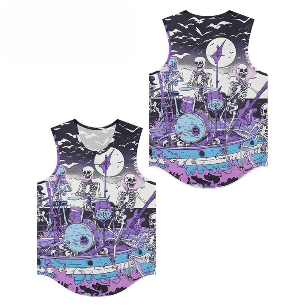 Gilet imprimé bande squelette  - Summer Clothing Essentials Men avis et prix