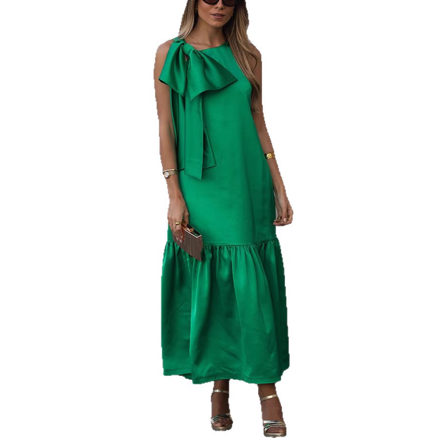 Robe sans manches unie avec nœ - Summer Clothing Websites avis et prix