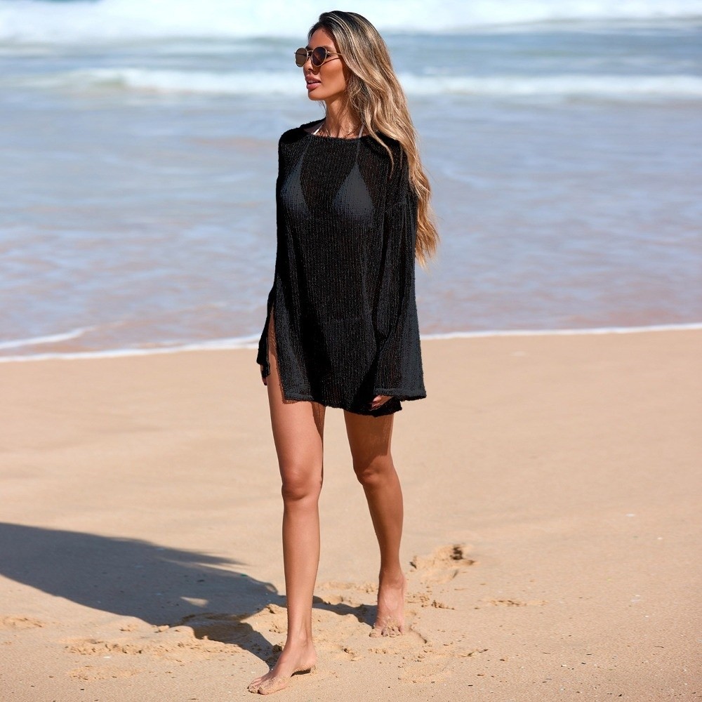 Robe de plage transparente pou - Swim Cover Up Mesh avis et prix